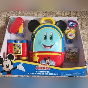 Disney Mickey Mouse Funhouse Backpack Set - Red, Blue, Yellow